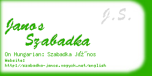 janos szabadka business card